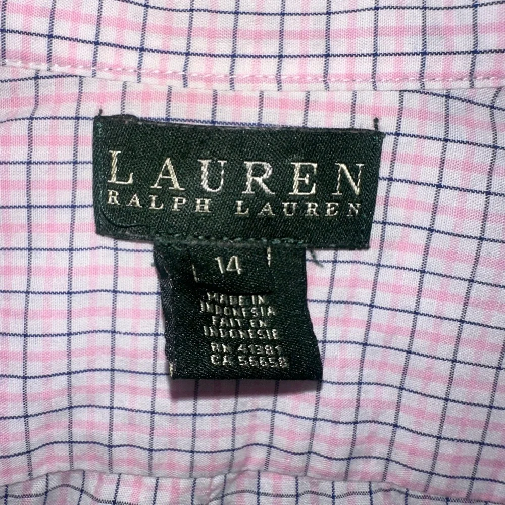 Ralph Lauren Boy's White Checkered Shirt Size 14